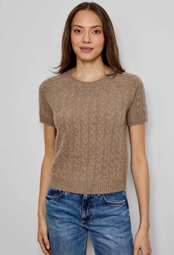 Short Sleeve Cable Sweater