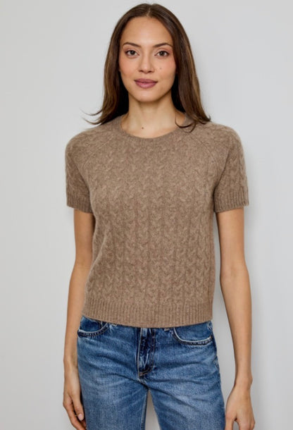 Short Sleeve Cable Sweater