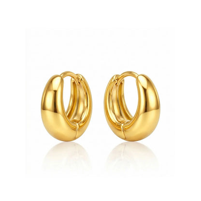 Corinne Elongated Dome Huggie Hoop