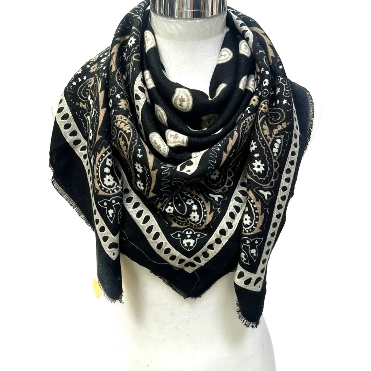 Large Wool Paisley Square