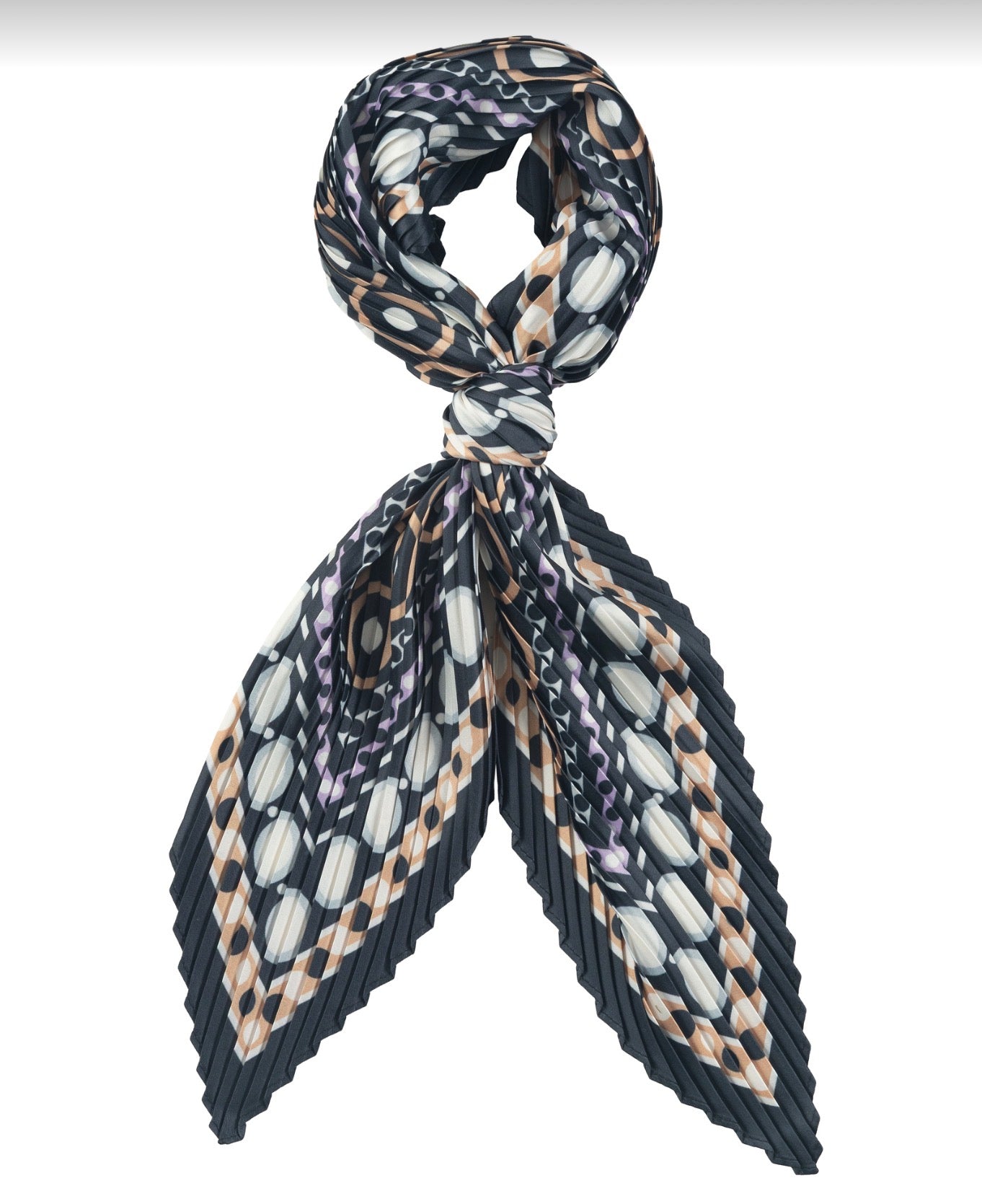 Dots on Dots Pleated Diamond Scarf