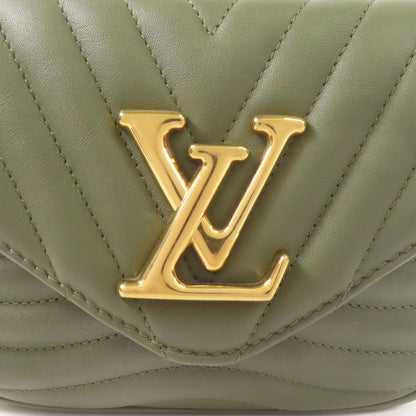 LV Cowhide Leather New Wave Multi Pochette Shoulder Green Khaki Two-Way