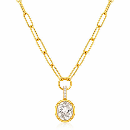 Satina Oval Pendant Necklace