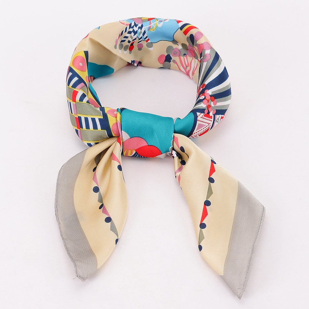 Multi Color Geometric Print Scarf
