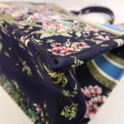 Dior Canvas Book Tote Large Handmade Bag Tote Bag Purple Blue Canvas