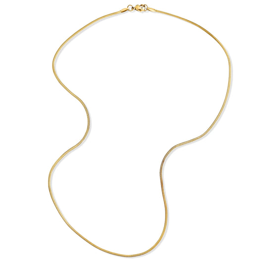 Desi Herringbone Chain Necklace - Gold