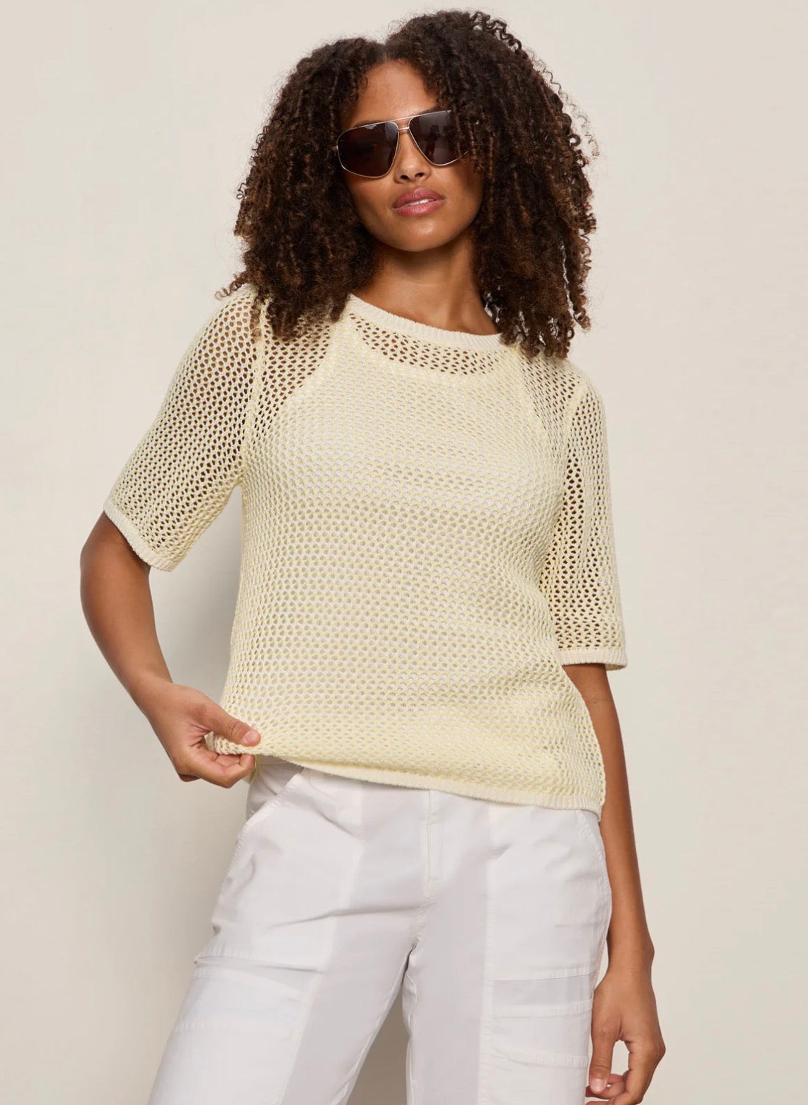 Open Knit Sweater Tee
