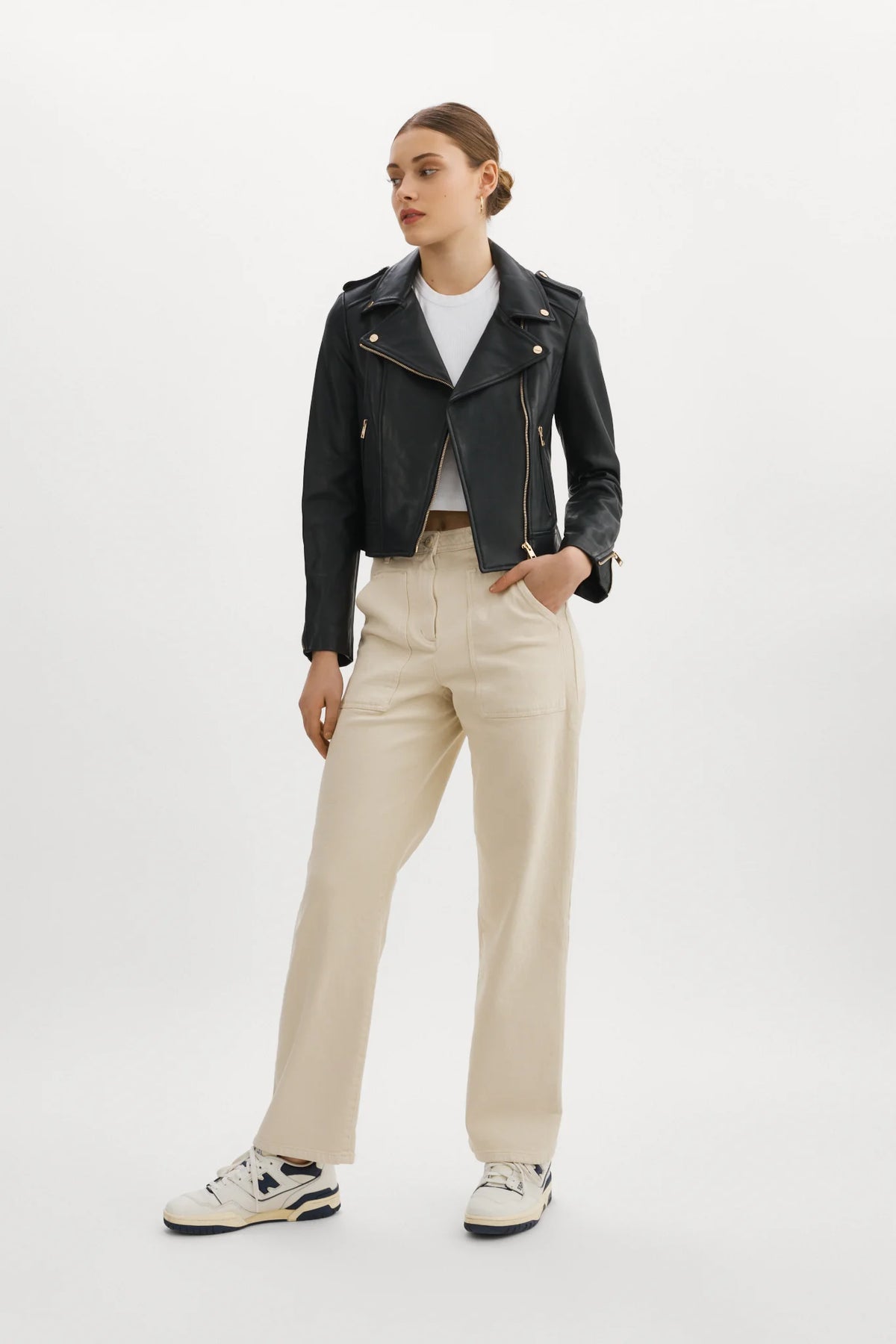 Donna Iconic Leather Biker Jacket