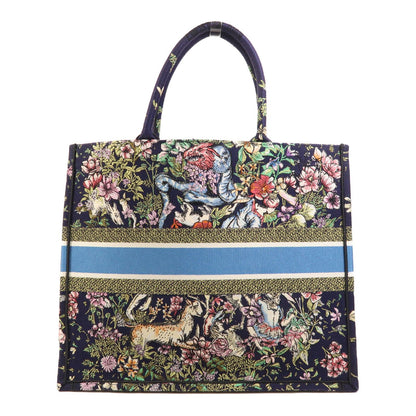 Dior Canvas Book Tote Large Handmade Bag Tote Bag Purple Blue Canvas