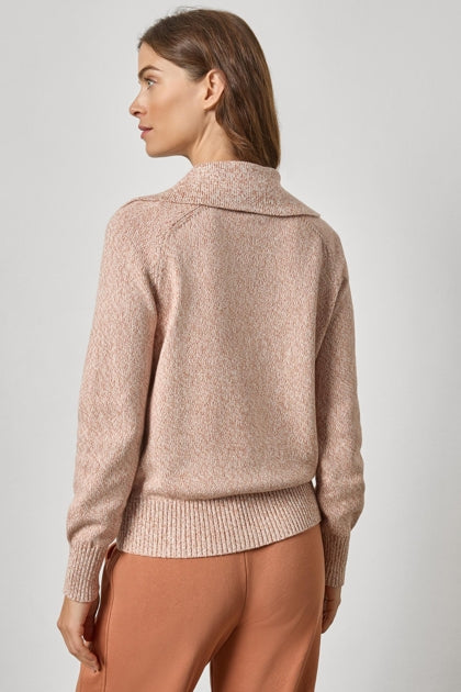 Lace Neck Polo Sweater