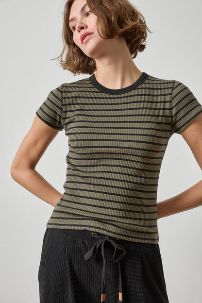 Ribbed Short Sleeve Crew