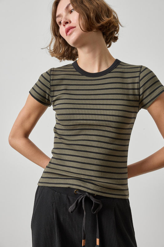Ribbed Short Sleeve Crew