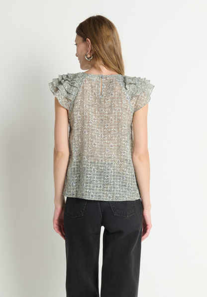 Sarina Ruffle Sleeve Top