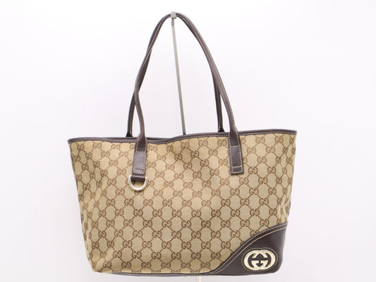 Gucci Medium New Britt Tote, GG Canvas