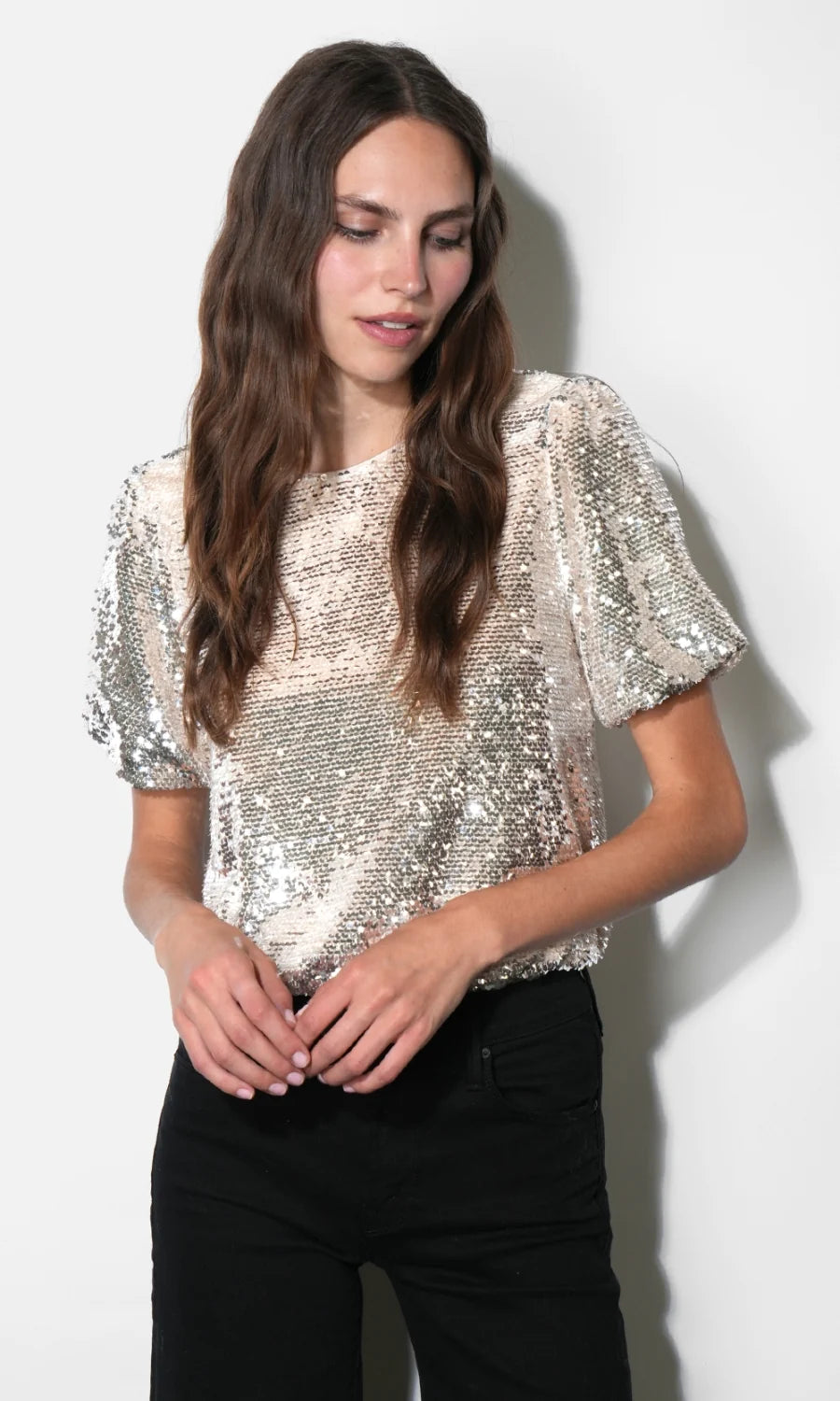 Grace Velvet Sequin Bubble Top