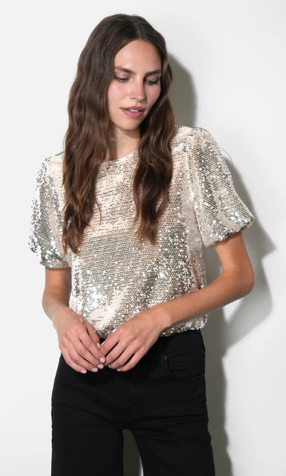 Grace Velvet Sequin Bubble Top