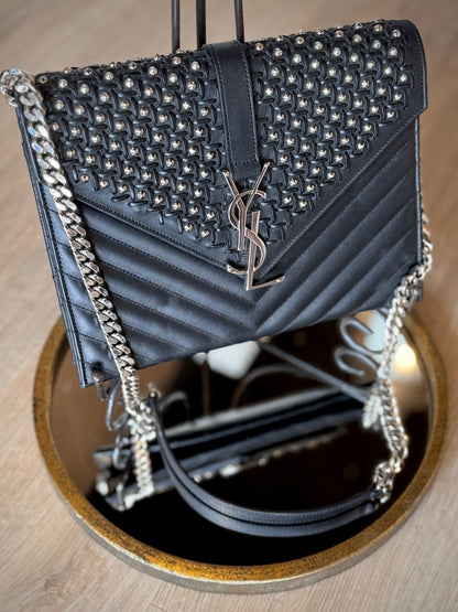 Yves Saint Laurent Shoulder Bag Black Leather