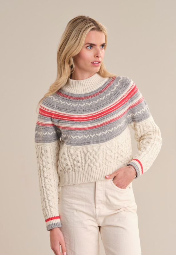 Ayana Cable Pullover with Pattern Yoke