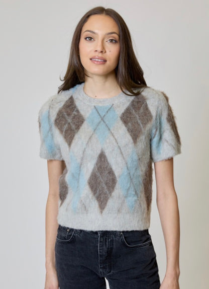 Brushed Argyle Sweater