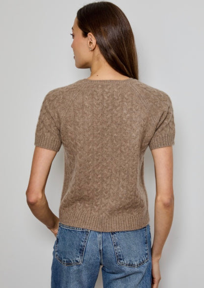 Short Sleeve Cable Sweater