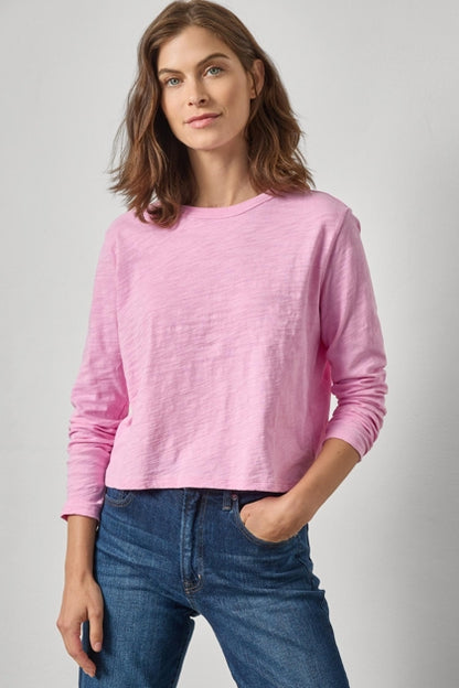 Long Sleeve Cropped Boyfriend Tee