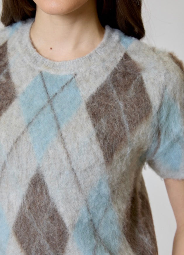 Brushed Argyle Sweater