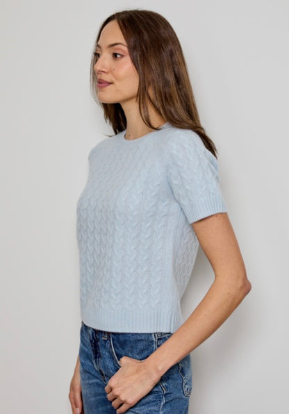 Short Sleeve Cable Sweater