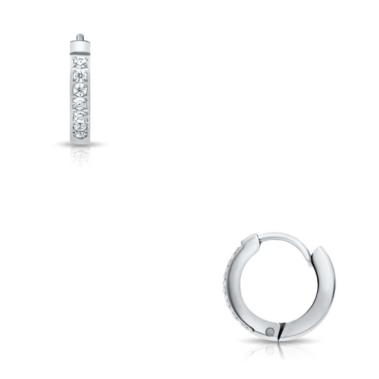 Tinsley Huggie Hoop Silver