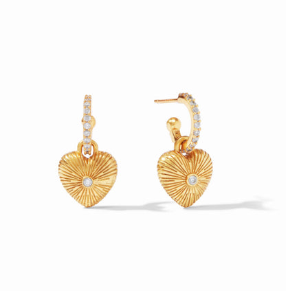 Esme Heart Hoop & Charm Earring CZ