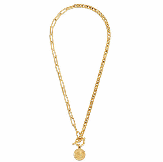 Stacie Toggle Chain Coin necklace gold