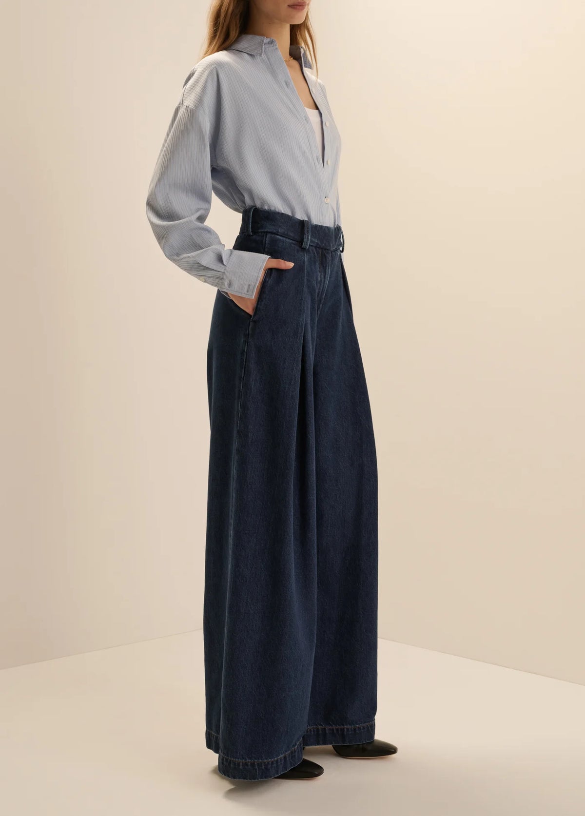 The Denim Pleats for Days Pant