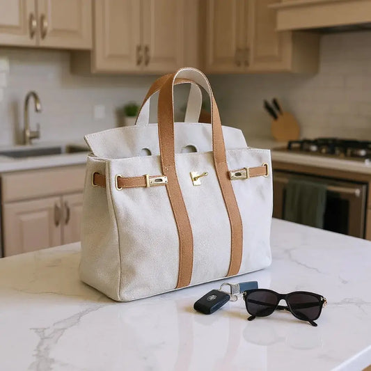 The Luxe Short Handle Signature Tote