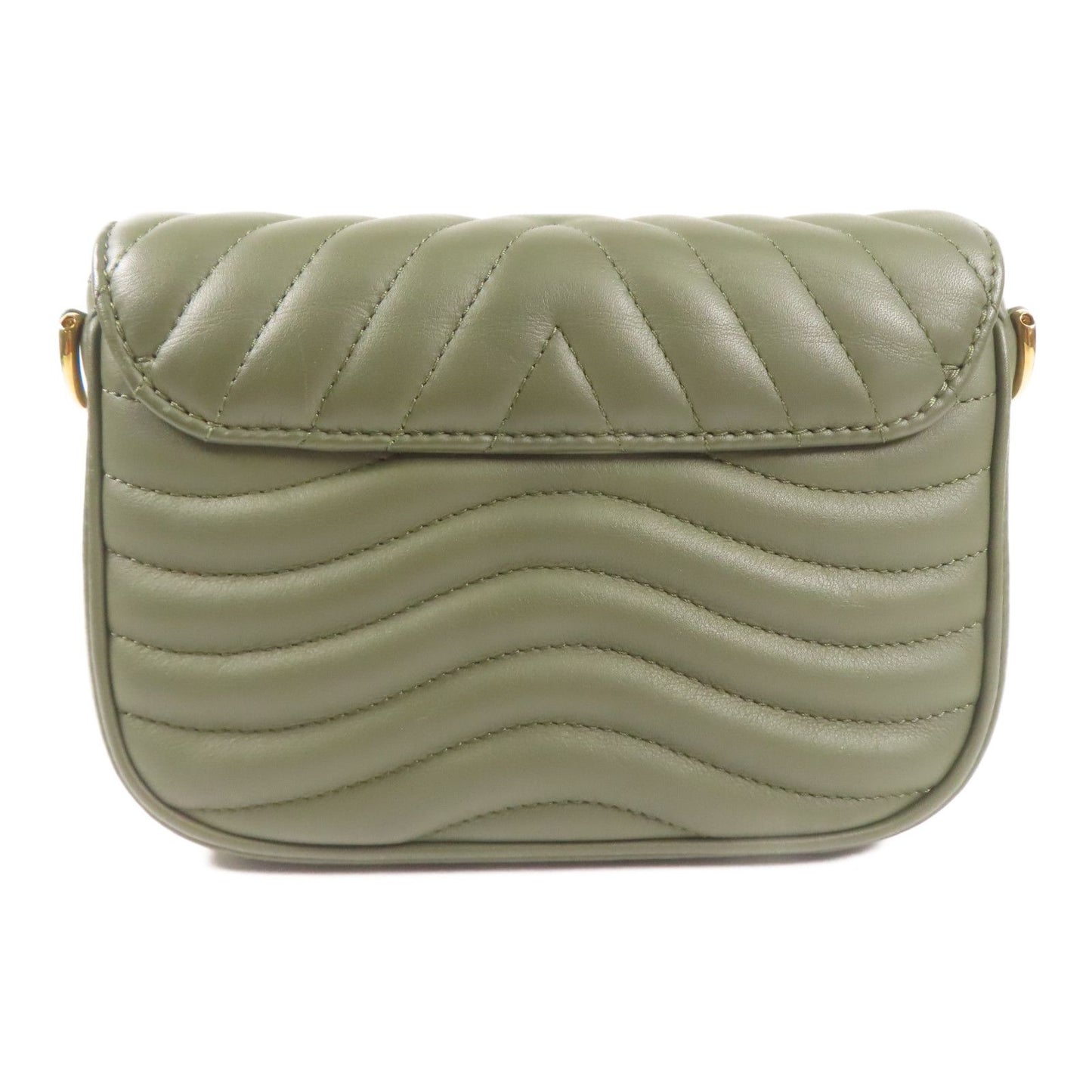 LV Cowhide Leather New Wave Multi Pochette Shoulder Green Khaki Two-Way