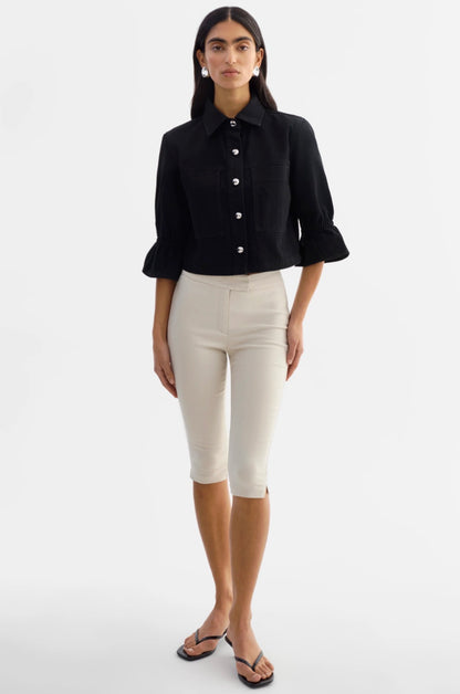 Carolina Denim Ruffle Sleeve Jacket