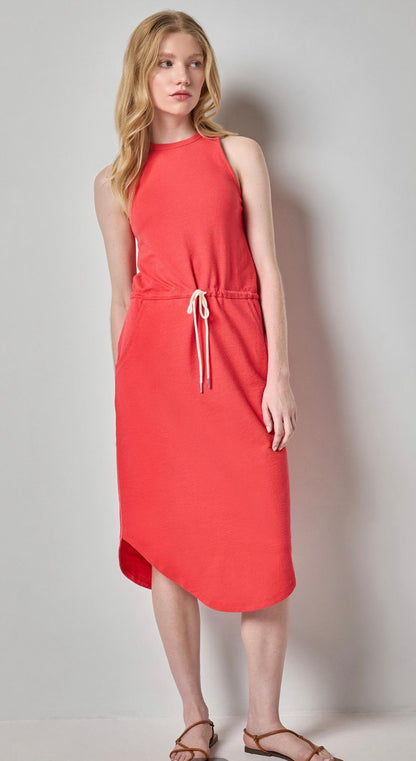 Textured Terry Shirttail Midi Dress