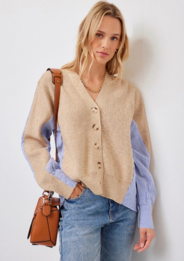 Celine Mixed Media Cardigan