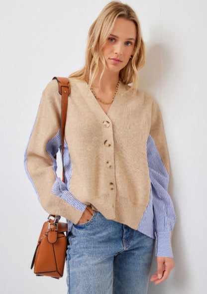 Celine Mixed Media Cardigan