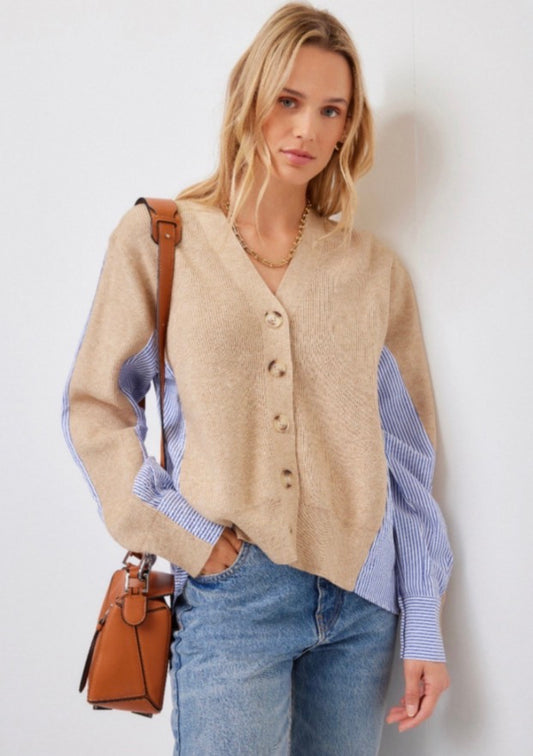 Celine Mixed Media Cardigan