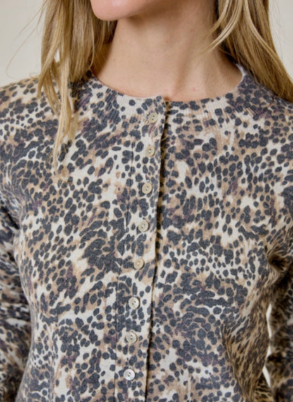 Long Sleeve Animal Print Cardi