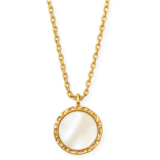 Alba Mother of Pearl Pendant Necklace - Gold