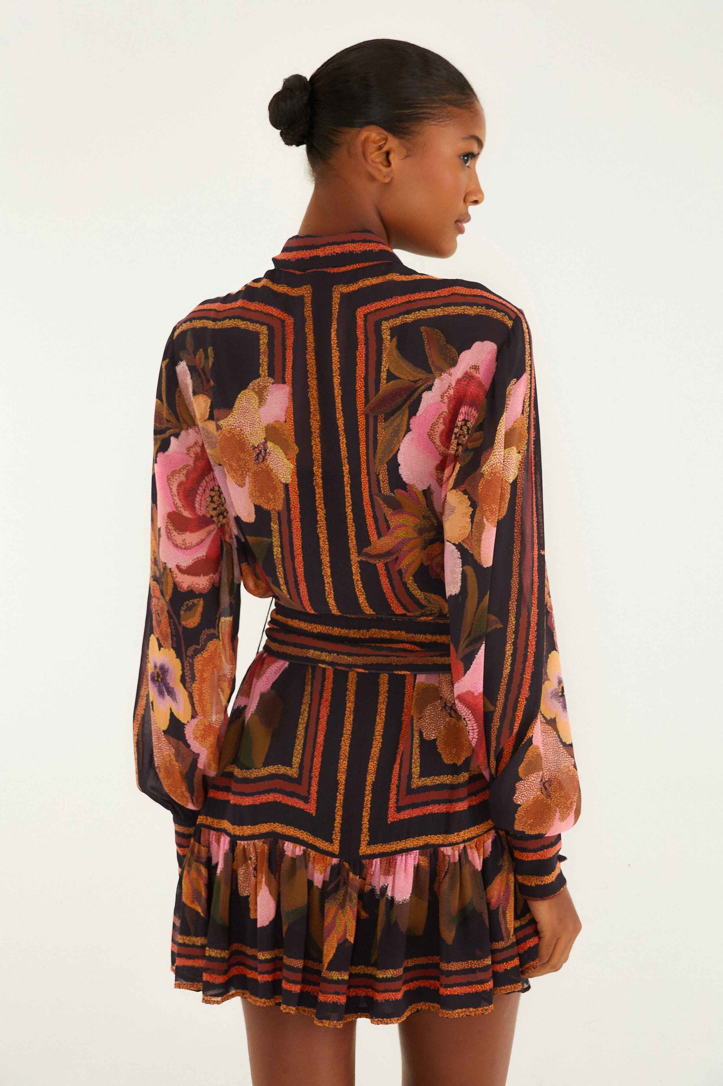 Chenille Flowers Mini Dress