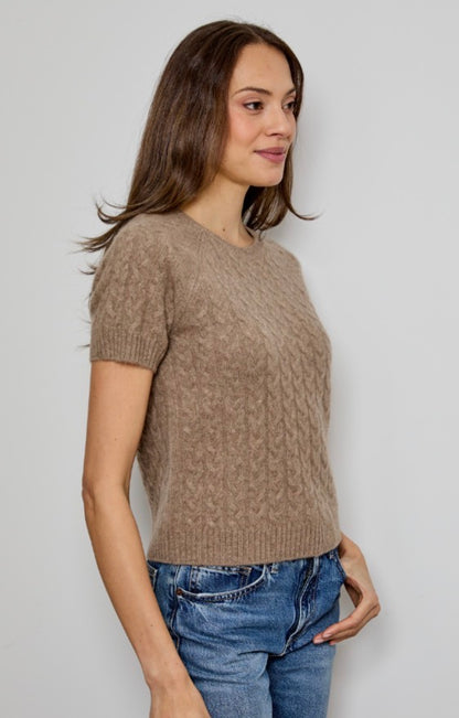 Short Sleeve Cable Sweater