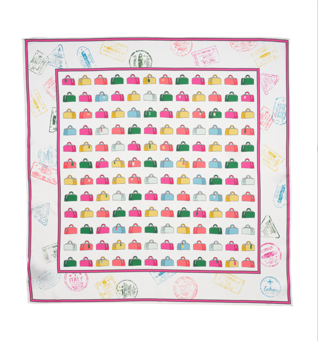 Vintage Luggage Silk Square